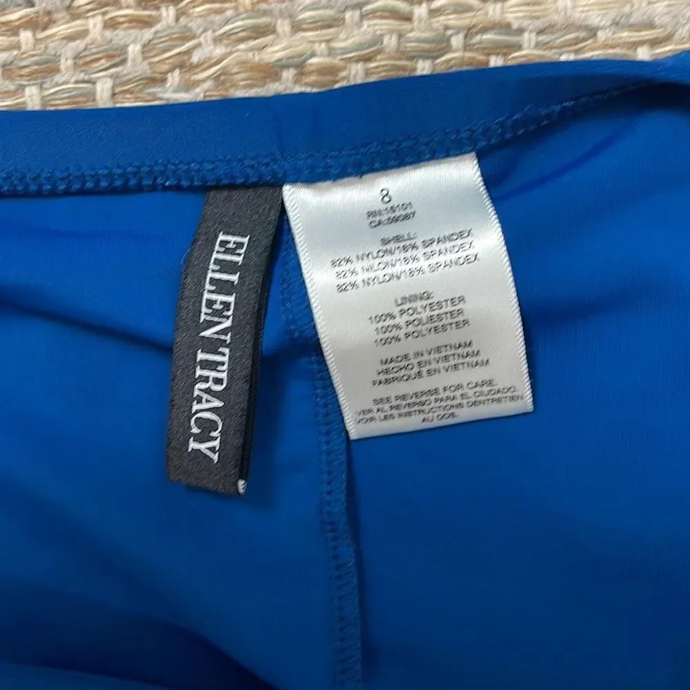 Ellen Tracy Blue Patterned Tankini Size 8 - Picture 12 of 14